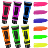 UV Glow Blacklight Face and Body Paint,0.48 oz, Set of 6 Tubes, 6 Colors Halloween Makeup