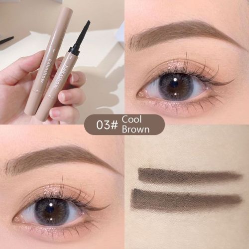 4 Kleuren Geverfd Wenkbrauw Crème Waterproof Langdurige Stereotiepe Grijs Bruin Wenkbrauw Poeder 2 In 1 Wenkbrauw Potlood Make-Up Cosmetica