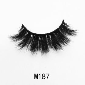 Handgemaakte Mink Wimpers Soft Curl Gevleugelde End Oog Langwerpige Valse Wimpers Dikke Kruis Natuurlijke Fake Lash Nieuwe Makeup Tools Groothandel (Color: M187)