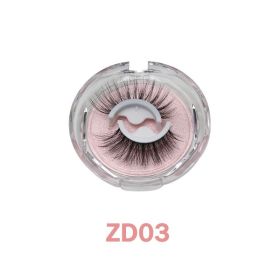 1Pair Glue-free False Eyelashes Wispy Natural Lashes Long Eyelash Self-adhesive Lash Extension Reusable Handmade Lash For Makeup (Color: ZD03)