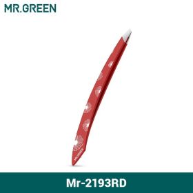 MR.GREEN Curve Handle Eyebrows Tweezers Professional Fine Hairs Puller Makeup Tools Stainless Steel Beauty Clips Removal (Color: Red)